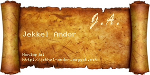 Jekkel Andor névjegykártya